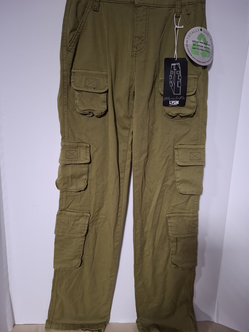 Men's Olive Cargo Pants with Multiple Utility Pockets